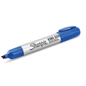 Sharpie Permanent Marker King Size Broad Chisel Tip Blue 12/BX