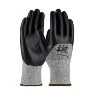 Glove G-Tek Seamless Knit PolyKor Blended with Nitrile Coated Foam Grip Black/Grey 12/DZPR