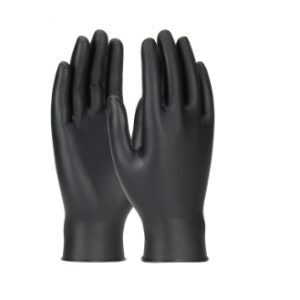 Glove Nitrile 6Mil Disposable Ambidex Grippaz  Black 50/BX 10/CS
