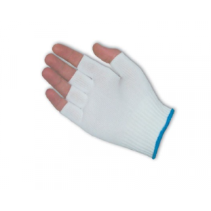 Glove Nylon Knit Seamless Fingerless Blue Cuff 25DZPR/CS