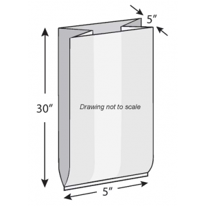 Bag Poly Gusset 5x5x30 1Mil 1000/CS