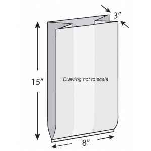 Bag Poly Gusset 8x3x15 1.5Mil Clear 1000/CS