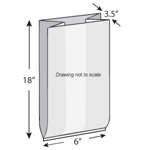 Bag Poly Gusset 6x3.5x18 0.9Mil Hole Vented 1000/CS