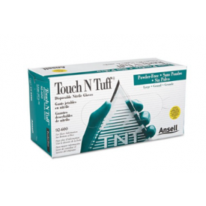 AnsellPro Touch N Tuff Nitrile Gloves, Teal, 100/Box