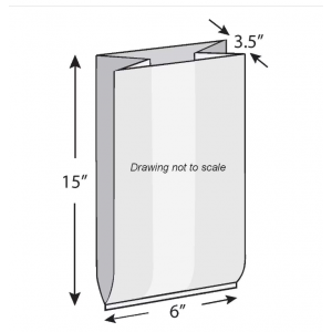 Bag Poly Gusset 6x3.5x15 0.7Mil Hole Vented 1000/CS
