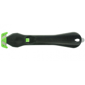 Klever Ecoxchange™ Safety Cutter, 6.5" Straight Blade, Steel, Plastic Handle, Black