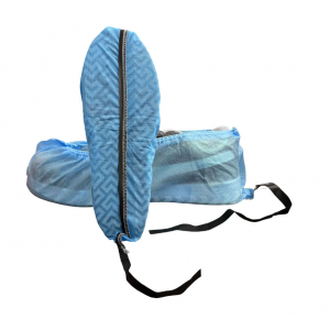 Disposable Polypropylene Shoe Covers with Conductive Strip, Blue, X-Large, 1000/CS