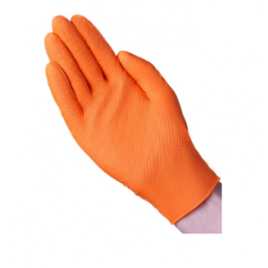 Glove Nitrile PF Diamond Textured Heavy Duty XLarge Orange 100/BX 10/CS