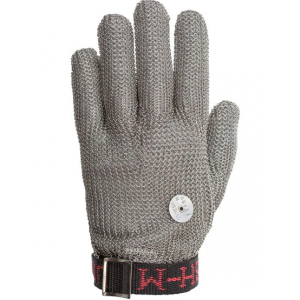 Stainless Steel Mesh Glove with Adjustable Strap - Wrist Length, Large