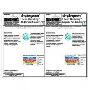 All-Purpose Cleaner Secondary-Container Label, Self-Adhesive, White, Black Text