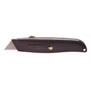 Knife .025 Utility Retractable 2 Notch Blade Metal Grip Grey 10/CS