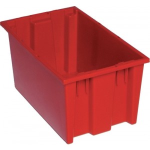 SNT185 Genuine stack and nest tote 18" x 11" x 9" Red