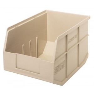 Stackable Shelf Bin 12" x 8-1/4" x 7" Ivory