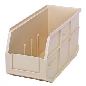 Stackable Shelf Bin 14" x 6" x 7" Ivory