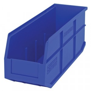 Stackable Shelf Bin 18" x 6" x 7" Blue