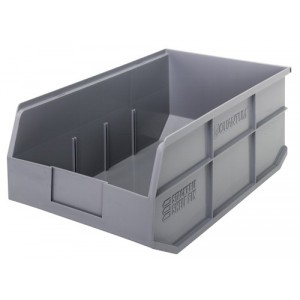 Stackable Shelf Bin 18" x 11" x 7" Gray 6/case