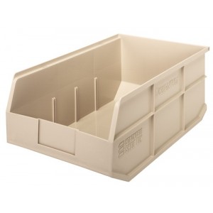 Stackable Shelf Bin 18" x 11" x 7" Ivory