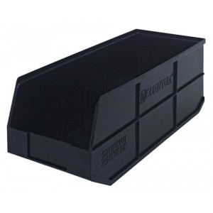 Stackable Shelf Bin 20-1/2" x 8-1/4" x 7" Black