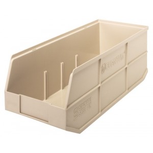 Stackable Shelf Bin 20-1/2" x 8-1/4" x 7" Ivory