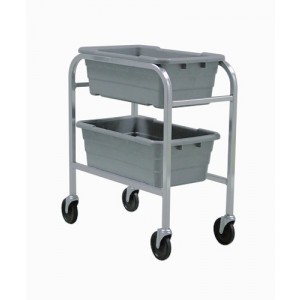 Tub Rack with Cross Stack Tubs 27" x 19" x 31" Gray
