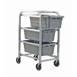Tub Rack with Cross Stack Tubs 27" x 19" x 41" Gray