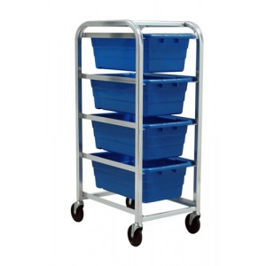 Tub Rack with Cross Stack Tubs 27" x 19" x 41" Blue