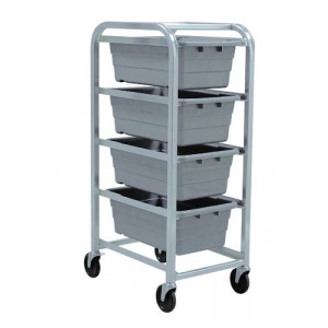 Tub Rack with Cross Stack Tubs 27" x 19" x 41" Gray