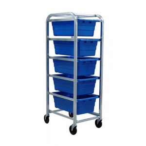 Tub Rack with Cross Stack Tubs 27" x 19" x 51" Blue