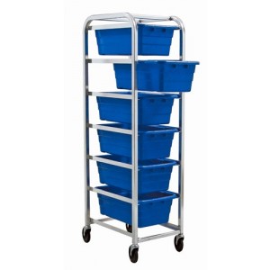 Tub Rack with Cross Stack Tubs 27" x 19" x 71" Blue