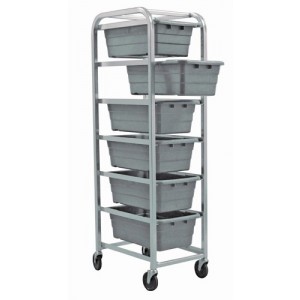 Tub Rack with Cross Stack Tubs 27" x 19" x 71" Gray