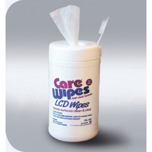 CareWipes Glass/LCD/Touchscreen Wipes, 7" x 8", Cloth, White, Premoistened