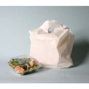 Bag Poly Gusset 19x9.5x18 1.25Mil  White w/Handle 500/CS