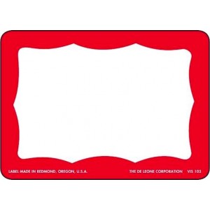 Visitor Badges 3½" x 2½" RED packaged in rolls of 500/RL
