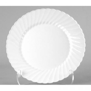 Classicware Plastic Plates, 9 Inches, White, Round, 10/Pack