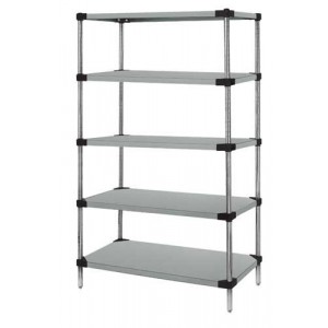 Quantum solid 5-shelf starter units - galvanized steel 24" x 42" x 54"