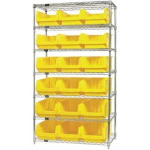Magnum Bin Wire Units Complete Package 42" x 18" x 74" Yellow