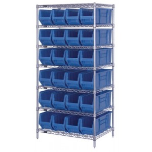 Hulk Shelving System - Complete Package 36" x 24" x 74" Blue