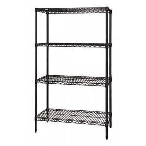 Quantum wire shelving 4-shelf starter units - black 36" x 60" x 63"