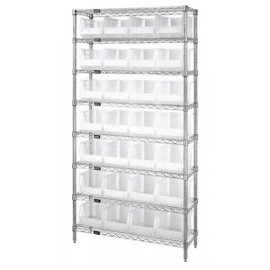 Clear-View hang and stack bins - complete wire package 12" x 36" x 74"