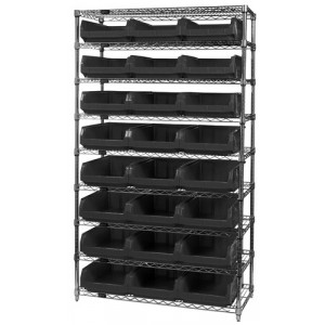 Magnum bin wire units - complete package 42" x 18" x 74" Black