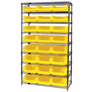 Magnum bin wire units - complete package 42" x 18" x 74" Yellow