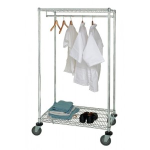 Stationary & mobile wire garment racks 24" x 60" x 69"