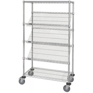 Wire slanted shelf cart 24" x 36" x 69"