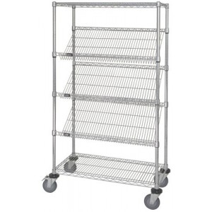 Wire slanted shelf cart 24" x 48" x 69"