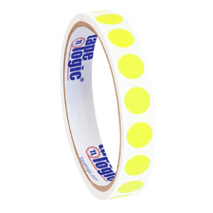 Label 1/2" Yellow Inventory Circle" 500/RL