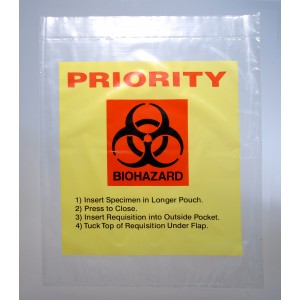 Bag Poly 12x15 2Mil Ziplock w/Print Yellow Tint (Biohazard) 1000/CS