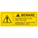 Label 3.5x1.375 "Beware Cleaned for Ultra" yellow w/black 3" core 500/RL