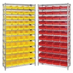 Wire Shelving Units with Bins