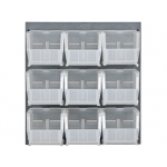 Louvered Panels with Clear Bins