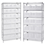 Wire Shelving with Clear Bins